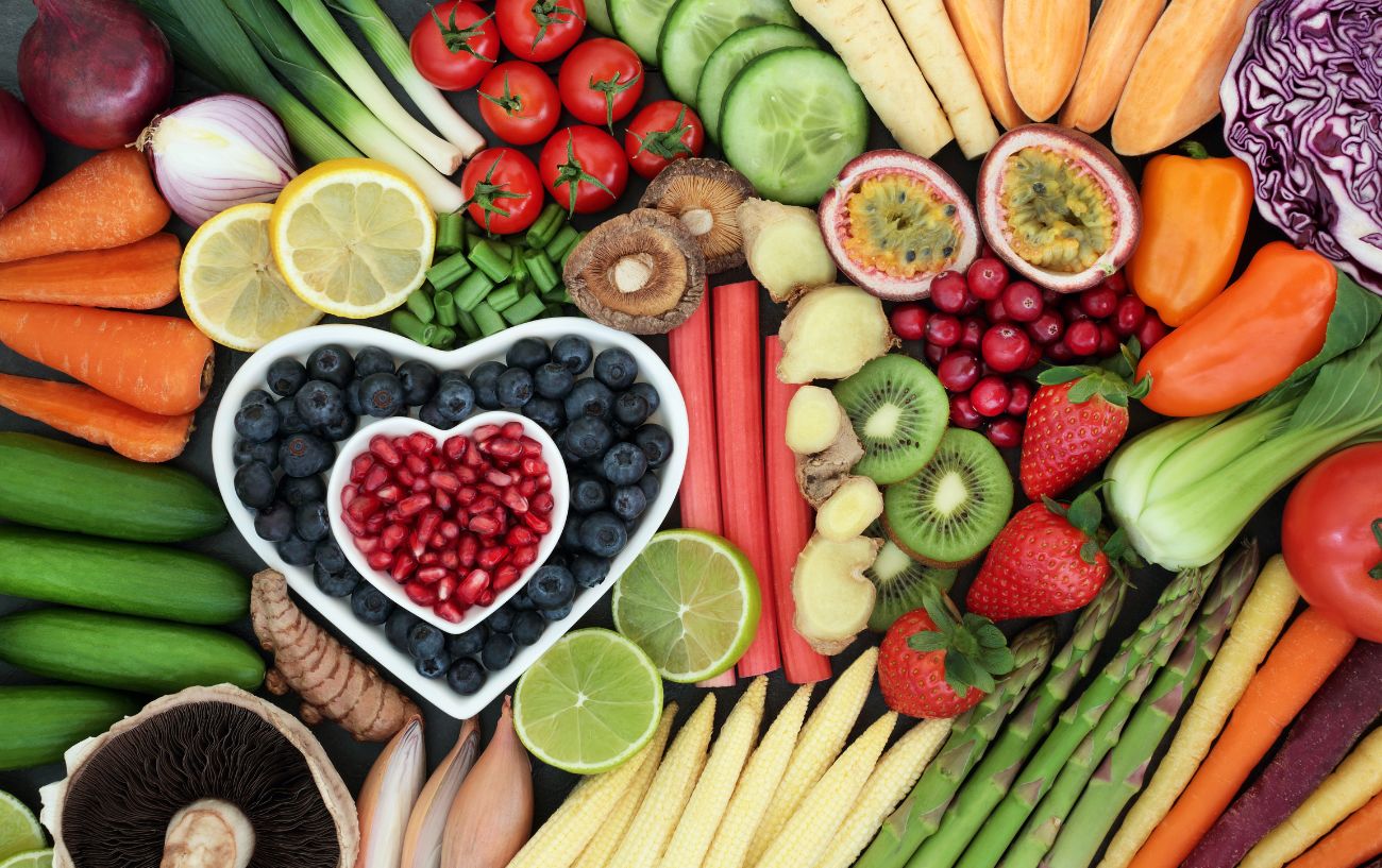 Fruits and vegetables.