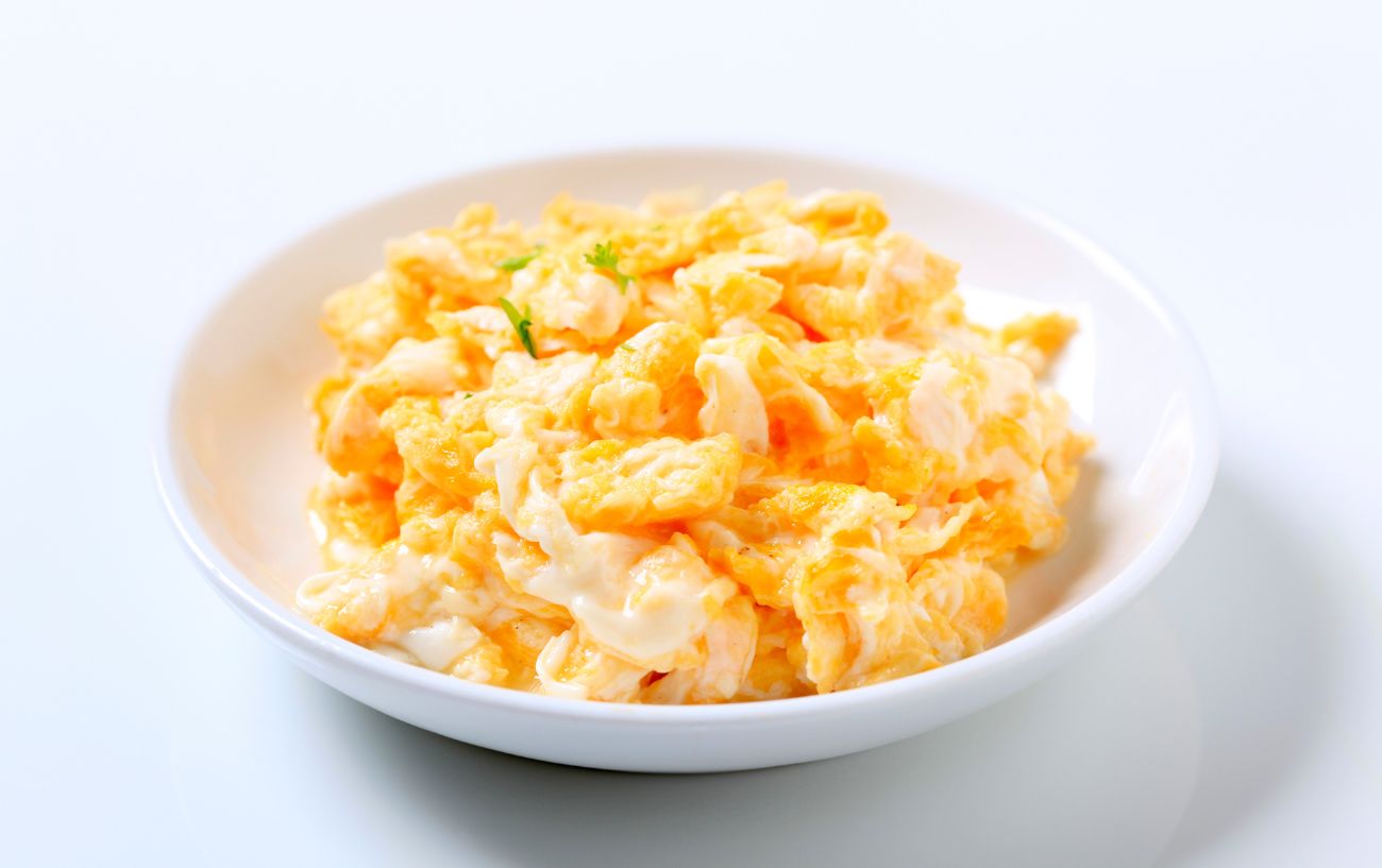 Scrambled eggs.