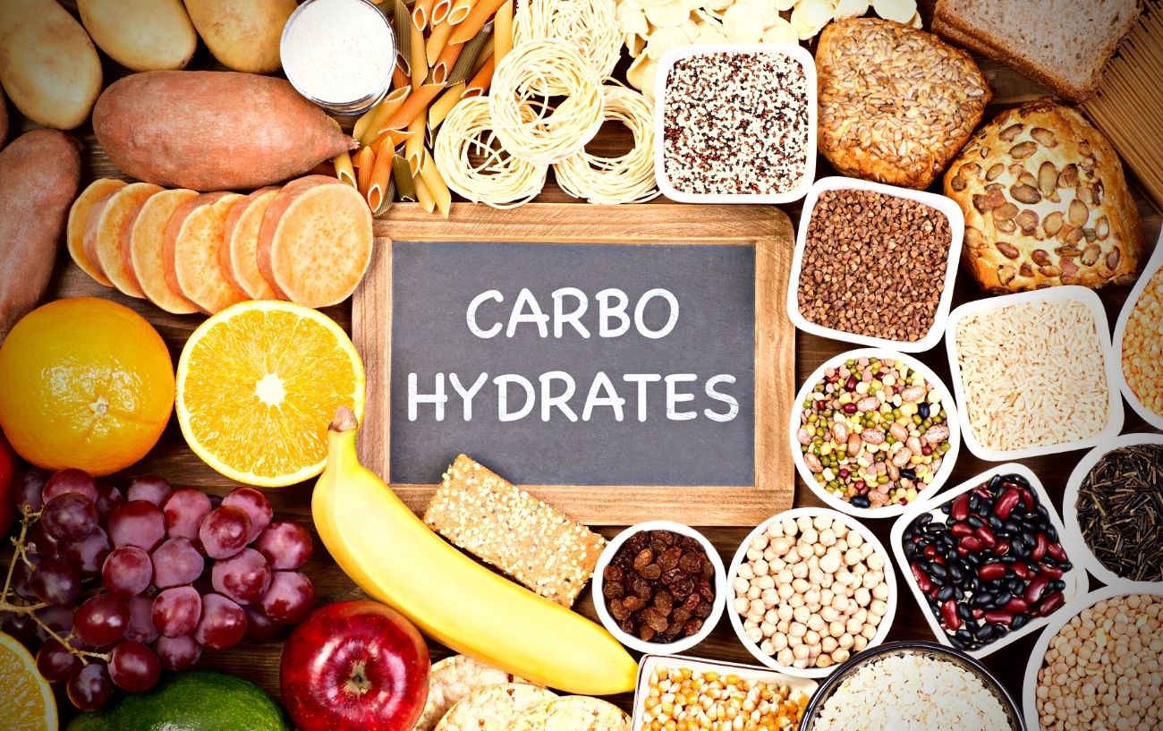 A variety of carbohydrates such as grains, beans, fruits and pasta.