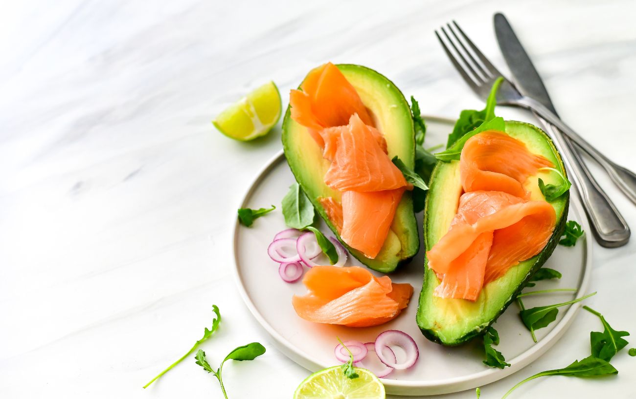 Avocado and smoked salmon.