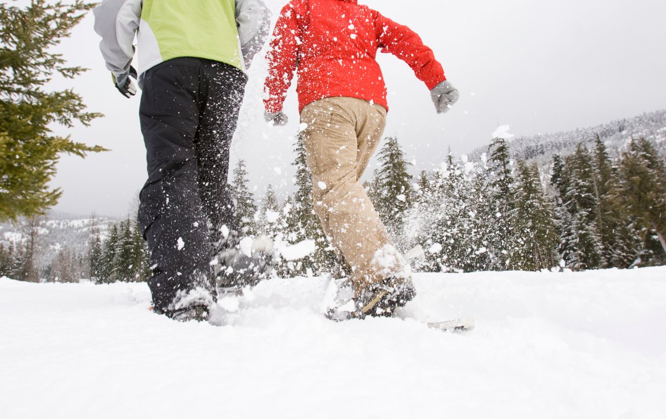 People running in the snow
